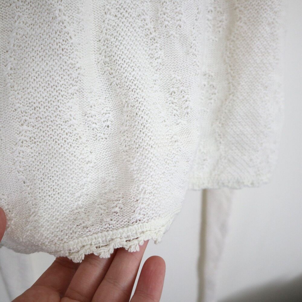 NWT Tularosa Size S 'Meave' Crochet Knit Mini Dress Cream Tie Shoulder Belted - Picture 9 of 12